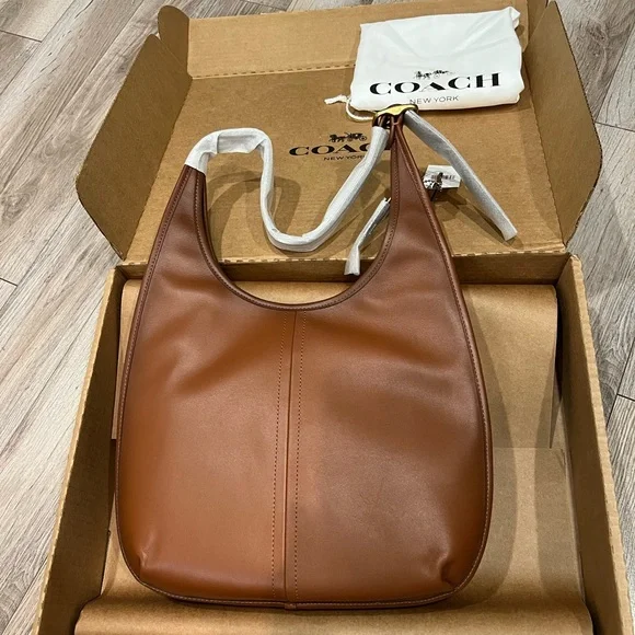 バッグ VINTAGE COACH ERGO SHOULDER BAG BROWN Vintage Coach 9020 Ergo Mini Zip Brown Leather Shoulder Bag